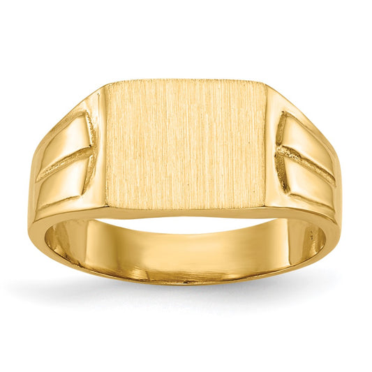 14k 9.0x7.5mm Closed Back Signet Ring