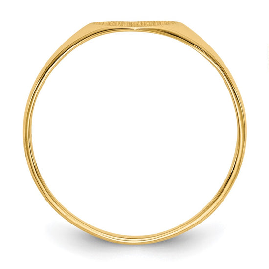 Gold Polished Heart Closed Back Signet Ring