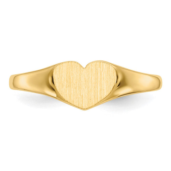 Gold Polished Heart Closed Back Signet Ring