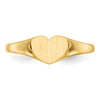 Gold Polished Heart Closed Back Signet Ring