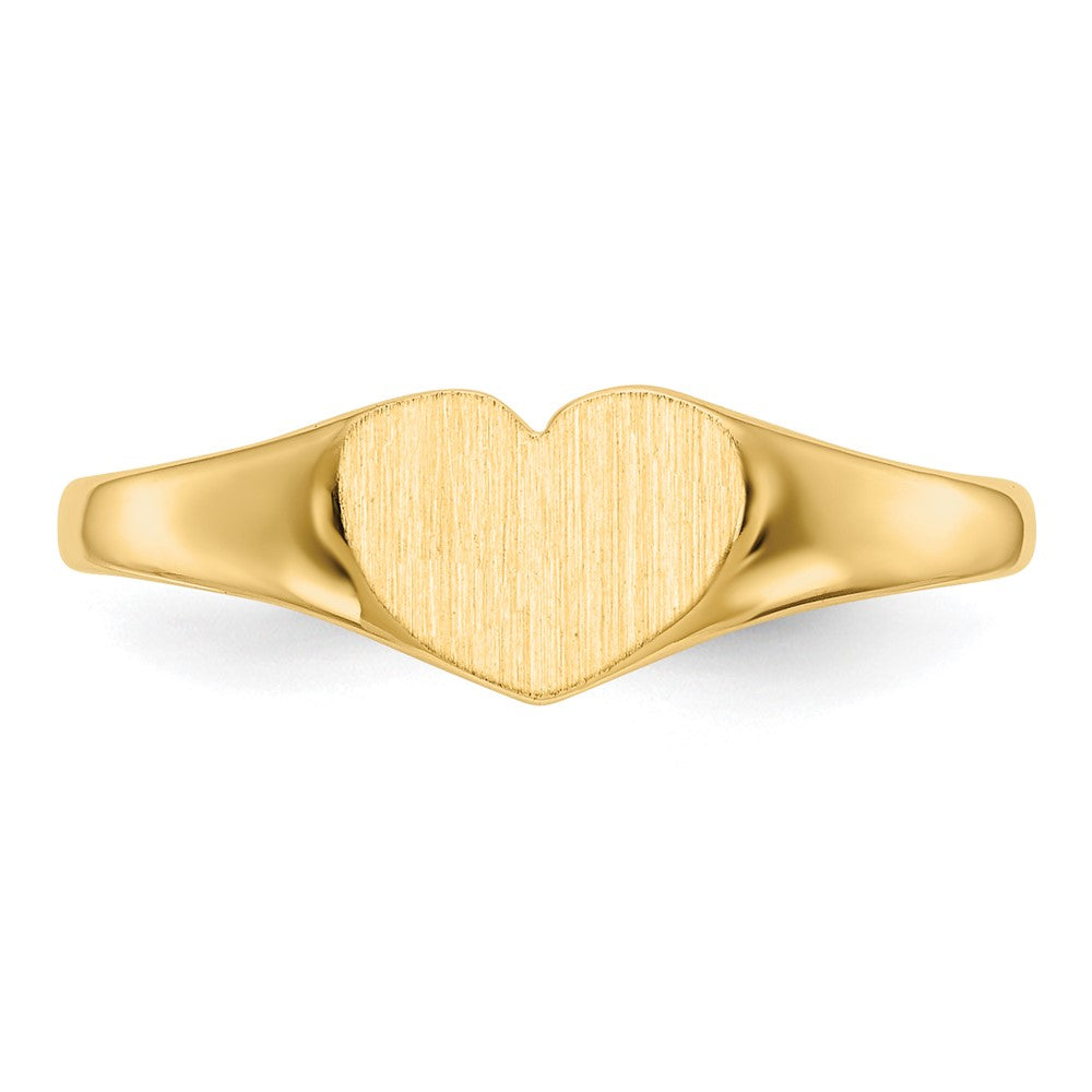 Gold Polished Heart Closed Back Signet Ring