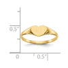 Gold Polished Heart Closed Back Signet Ring