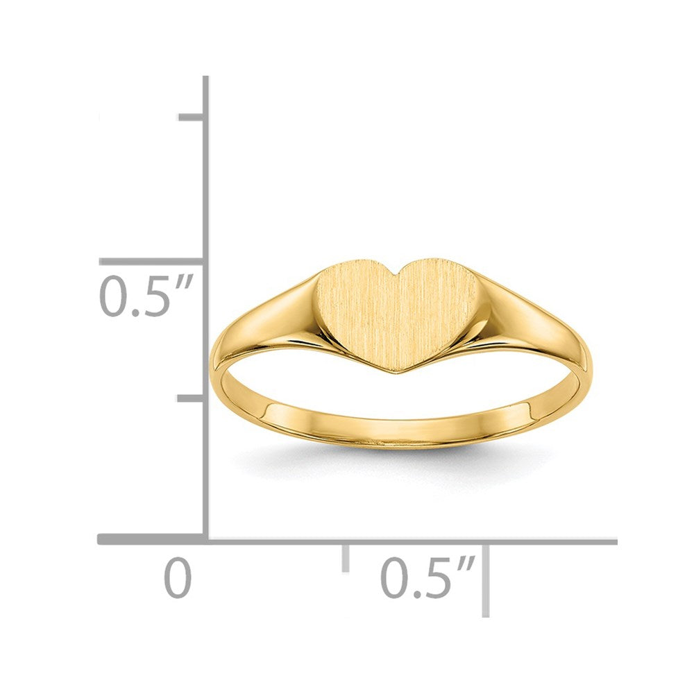 Gold Polished Heart Closed Back Signet Ring