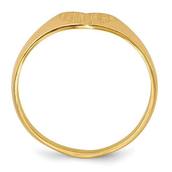 Gold Polished Heart Closed Back Signet Ring