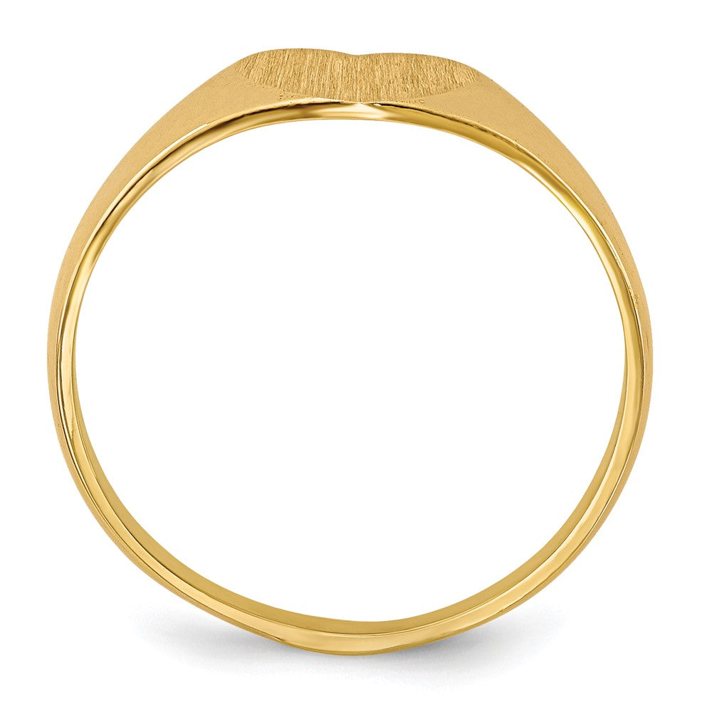 Gold Polished Heart Closed Back Signet Ring