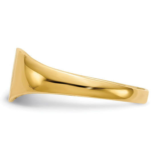 Gold Polished Heart Closed Back Signet Ring