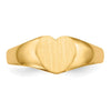 Gold Polished Heart Closed Back Signet Ring
