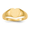 Gold Polished Heart Closed Back Signet Ring