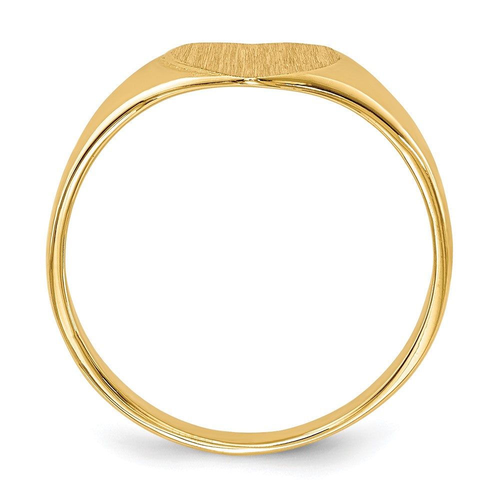 Gold Polished Heart Closed Back Signet Ring