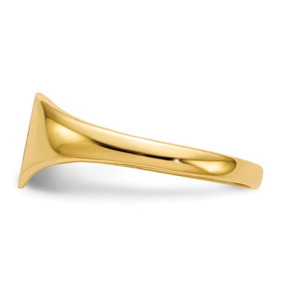 Gold Polished Heart Closed Back Signet Ring