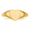 Gold Polished Heart Closed Back Signet Ring
