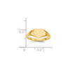 Gold Polished Heart Closed Back Signet Ring