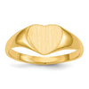 Gold Polished Heart Closed Back Signet Ring