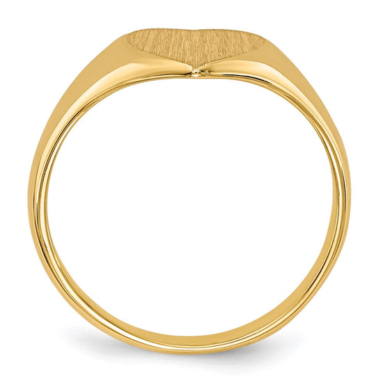 Gold Polished Heart Closed Back Signet Ring