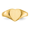 Gold Polished Heart Closed Back Signet Ring