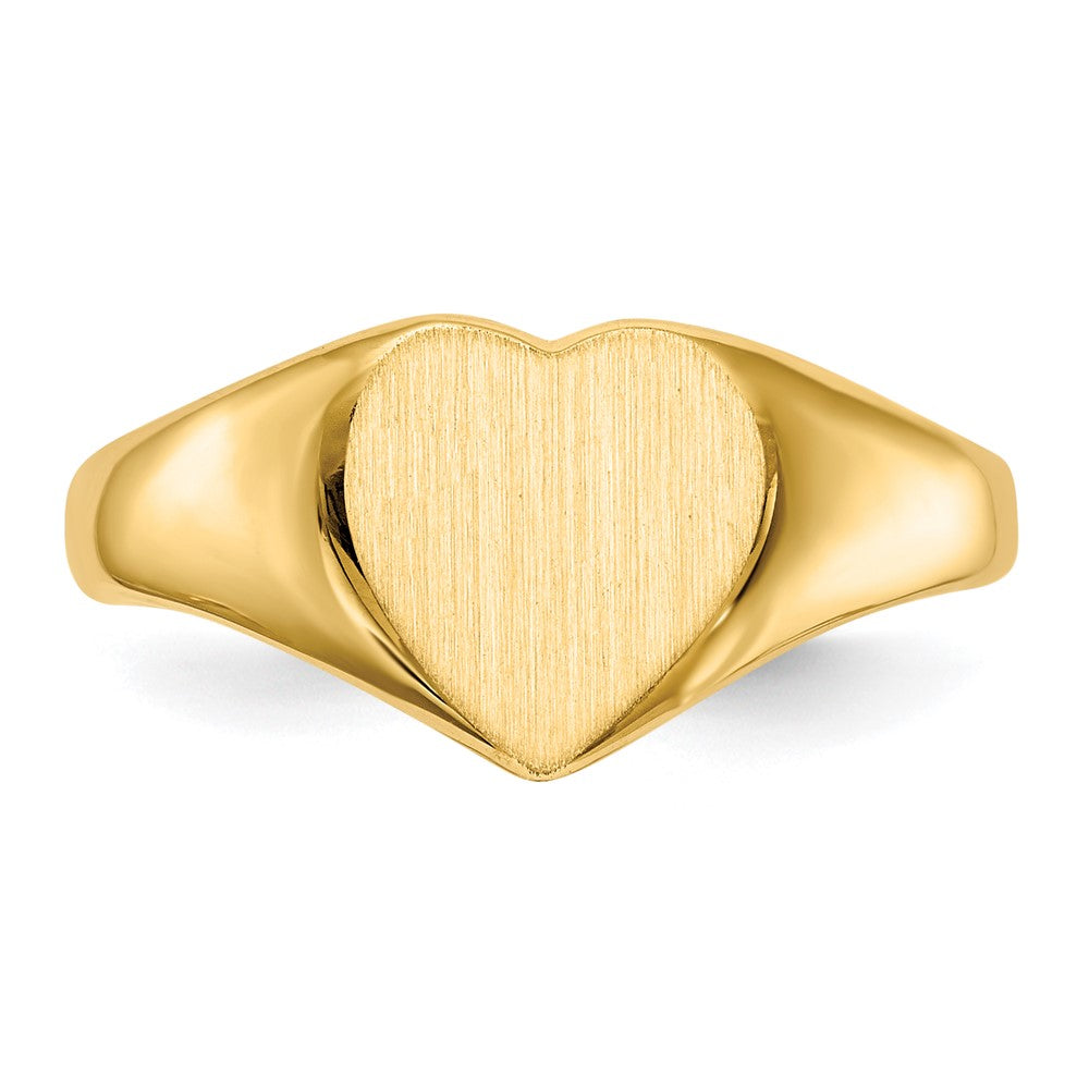 Gold Polished Heart Closed Back Signet Ring