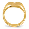 Gold Polished Heart Closed Back Signet Ring