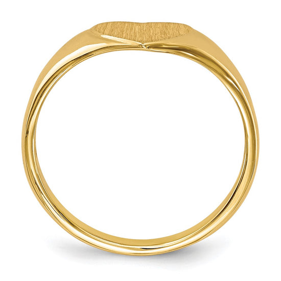 Gold Polished Heart Open Back Signet Ring