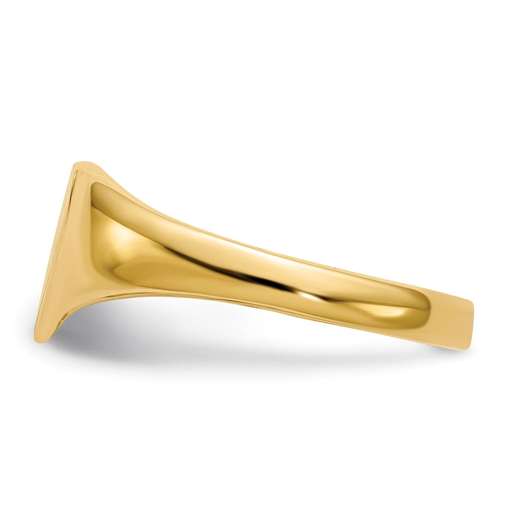 Gold Polished Heart Open Back Signet Ring