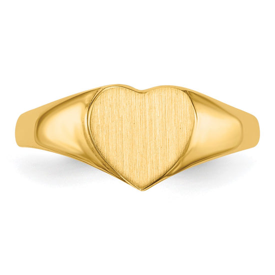 Gold Polished Heart Open Back Signet Ring
