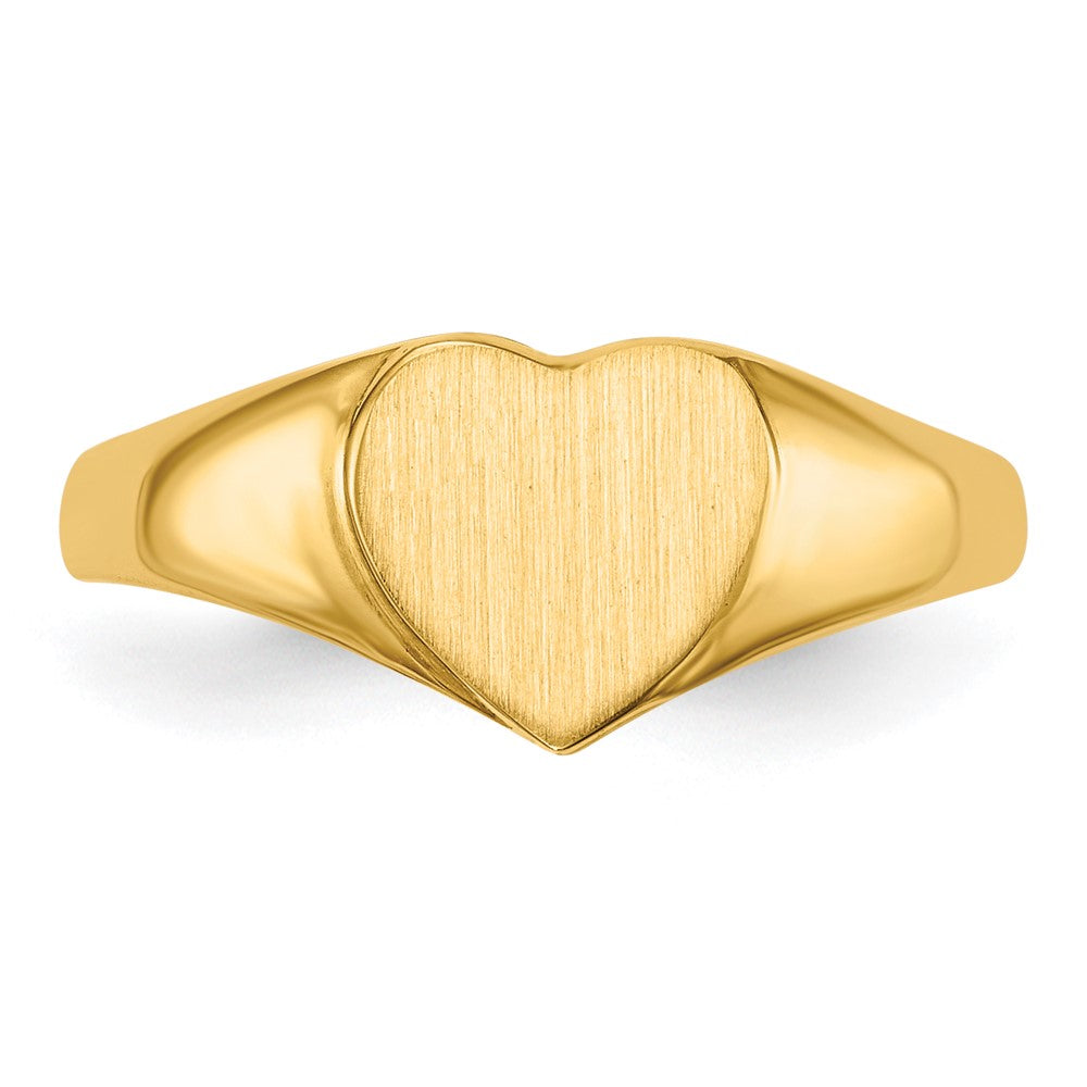 Gold Polished Heart Open Back Signet Ring