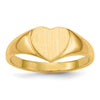Gold Polished Heart Open Back Signet Ring