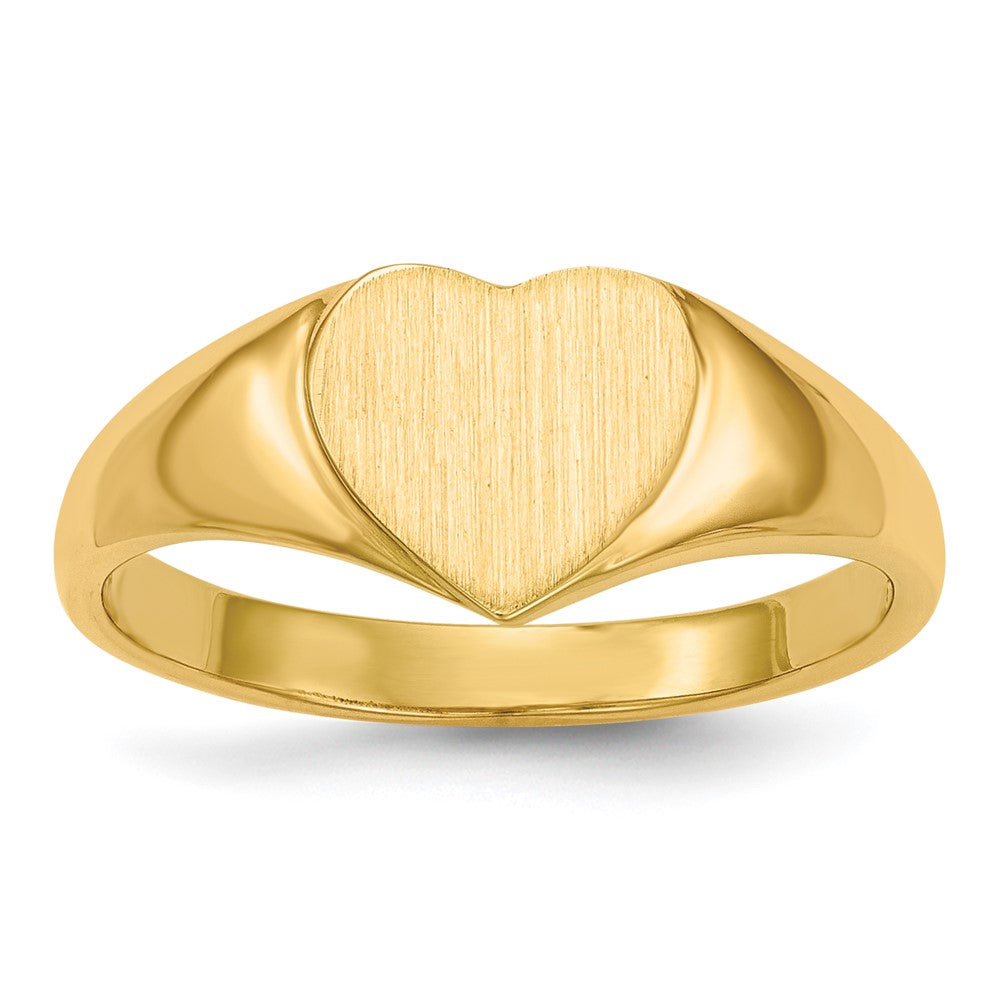 Gold Polished Heart Open Back Signet Ring