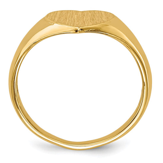 Gold Polished Heart Open Back Signet Ring