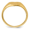 Gold Polished Heart Open Back Signet Ring