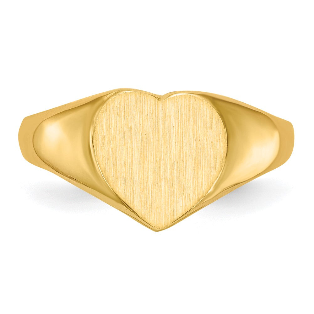 Gold Polished Heart Open Back Signet Ring