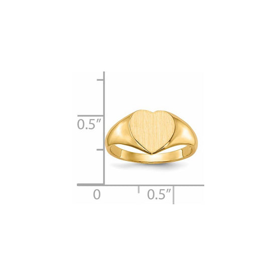 Gold Polished Heart Open Back Signet Ring