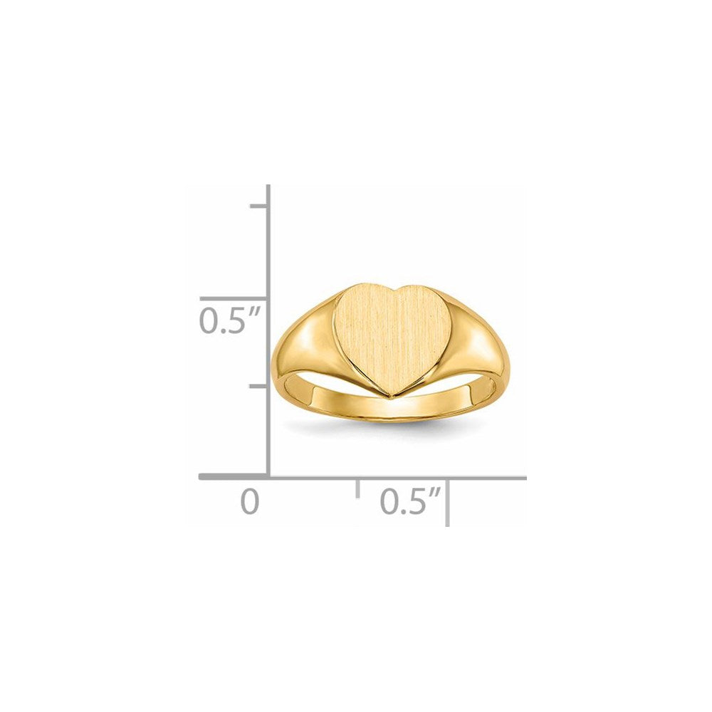 Gold Polished Heart Open Back Signet Ring