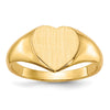 Gold Polished Heart Open Back Signet Ring