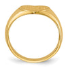 Gold Polished Heart Closed Back Signet Ring
