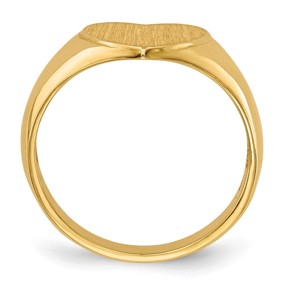 Gold Polished Heart Closed Back Signet Ring
