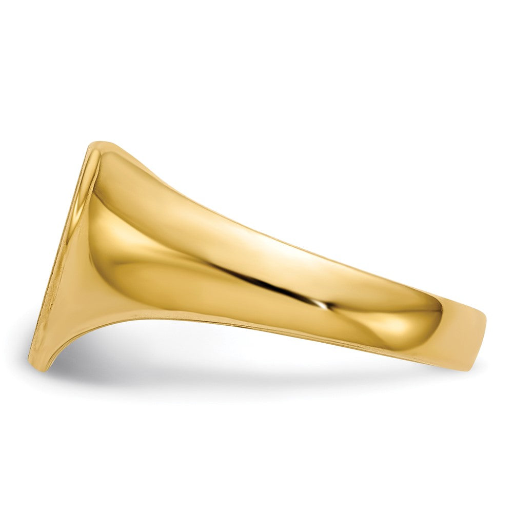Gold Polished Heart Closed Back Signet Ring