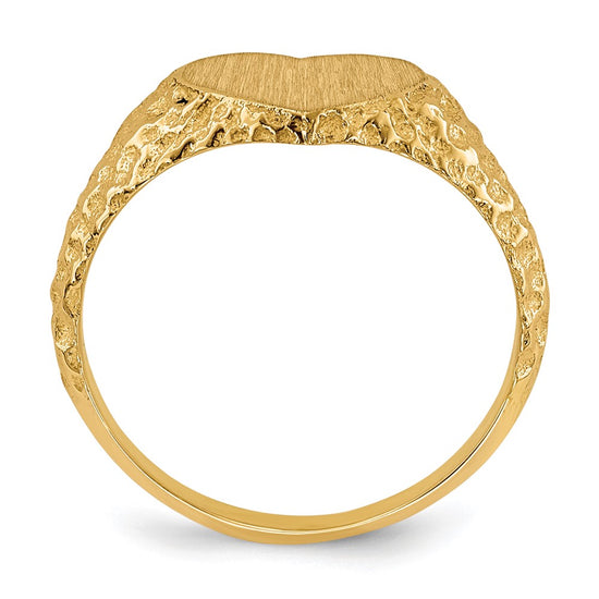 Gold Polished Heart Signet Ring