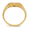 Gold Polished Heart Signet Ring