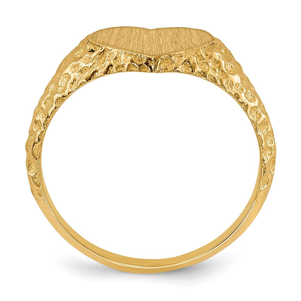 Gold Polished Heart Signet Ring