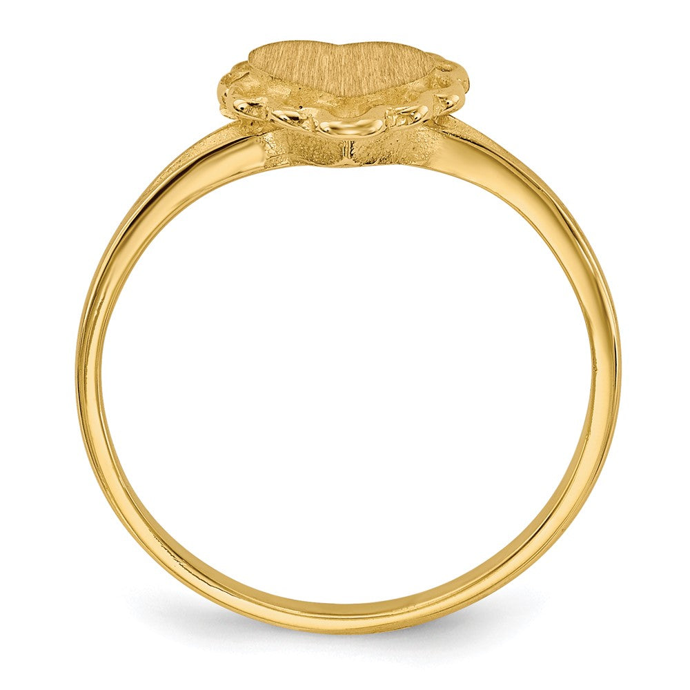 Gold Polished Heart Signet Ring