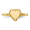 Gold Polished Heart Signet Ring