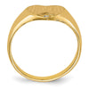 Gold Polished Heart and Diamond Signet Ring