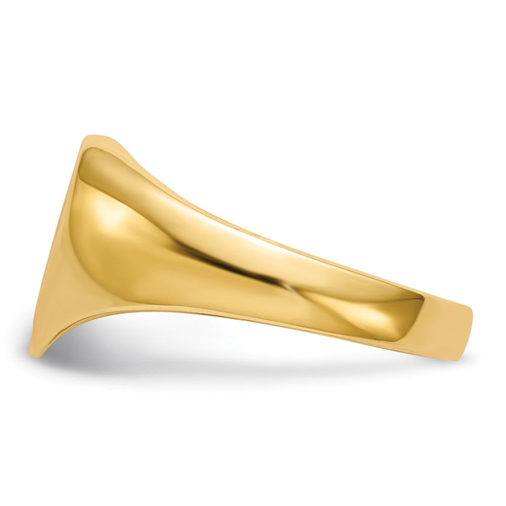 Gold Polished Heart and Diamond Signet Ring