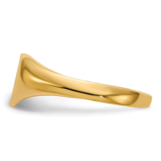 Gold Polished Heart and Diamond Signet Ring