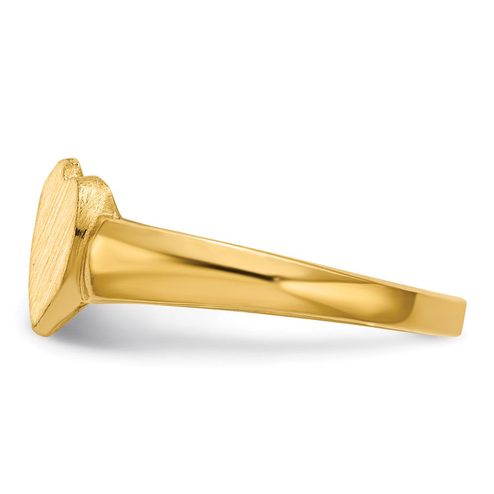 Gold Polished Heart Closed Back Signet Ring
