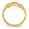 Gold Polished Heart Closed Back Signet Ring