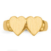 Gold Polished Heart Closed Back Signet Ring