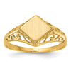 14k 8.5x8.0mm Open Back Signet Ring