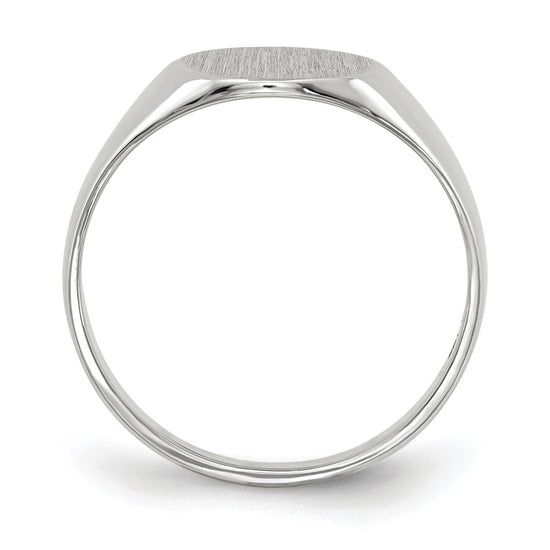 Gold Polished Circle Closed Back Signet Ring — 9x9 mm