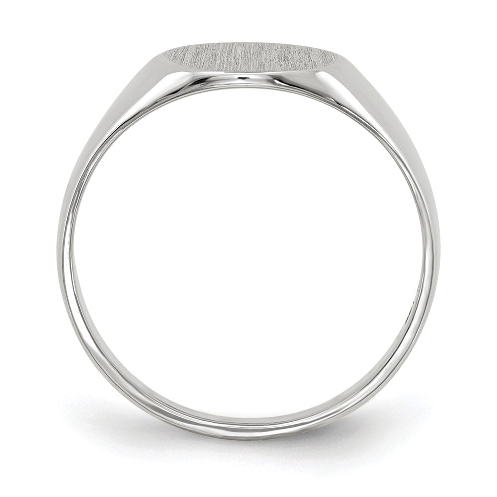 Gold Polished Circle Closed Back Signet Ring — 9x9 mm